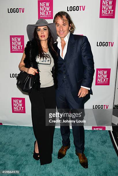 Adriana De Moura and Frederic Marq attend Logo TV's 2014 NewNowNext Awards at the Kimpton Surfcomber Hotel on December 2, 2014 in Miami Beach,...