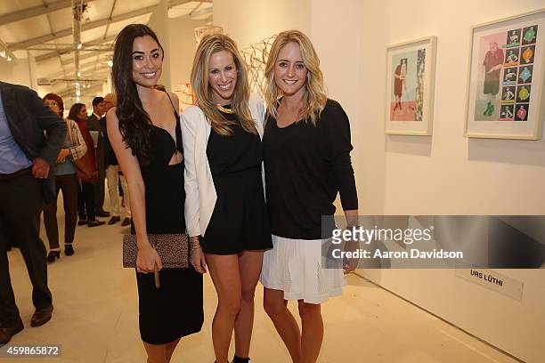 Kat Tanita, Amanda Gluck and Kara Zeder attend Art Miami 25th Anniversary VIP Preview on December 2, 2014 in Miami, Florida.