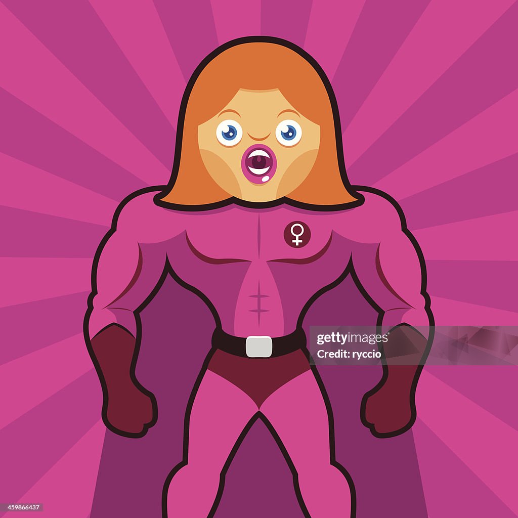 Superhero female with male body