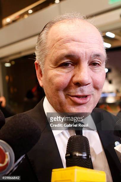 Alejandro Sabella former coach of Argentina is interviewed before the Official Draw of 56th Copa Bridgestone Libertadores at Conmebol Convention...