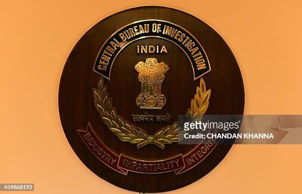 The logo of India's Central Bureau of Investigation is seen during a...  News Photo - Getty Images
