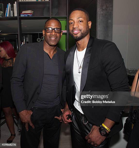 Dwyane Wade Sr. And Dwyane Wade attend Haute Living and The Webster event hosted by Dwyane Wade and footwear desinger Alejandro Ingelmo during Art...