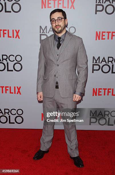 Composer Eric V. Hachikian attends the "Marco Polo" New York series premiere at AMC Lincoln Square Theater on December 2, 2014 in New York City.