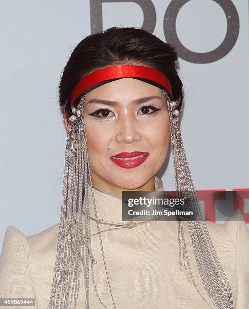 Urm Baljinnyam attend the "Marco Polo" New York series premiere at AMC Lincoln Square Theater on December 2, 2014 in New York City.