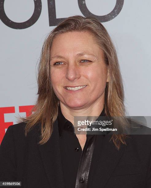 Vice president of Netflix's Original Content Cindy Holland attends the "Marco Polo" New York series premiere at AMC Lincoln Square Theater on...