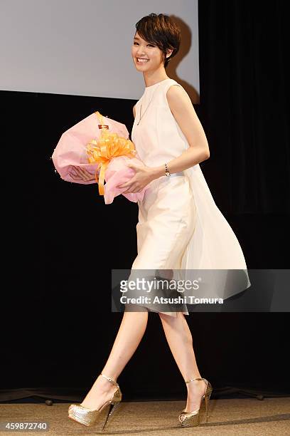 Actress Ayame Goriki attends the premiere of "Love, Rosie" on December 3, 2014 in Tokyo, Japan.
