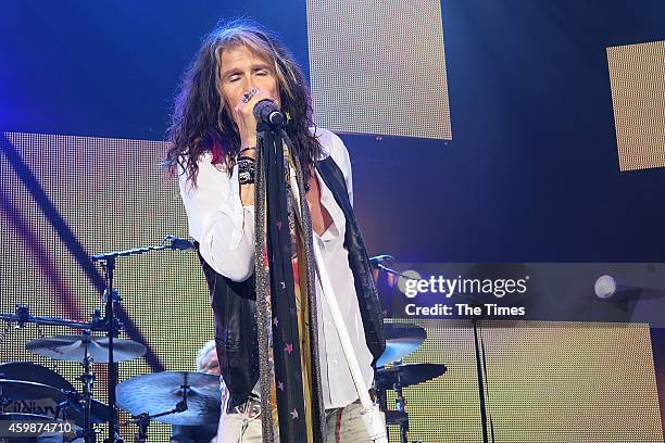 Steven Tyler performs on November 30, 2014 in Sun City, South Africa. The Rock n roll star joined Kings of Chaos on stage at their annual tour.