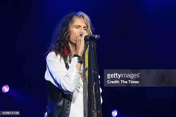 Steven Tyler performs on November 30, 2014 in Sun City, South Africa. The Rock n roll star joined Kings of Chaos on stage at their annual tour.