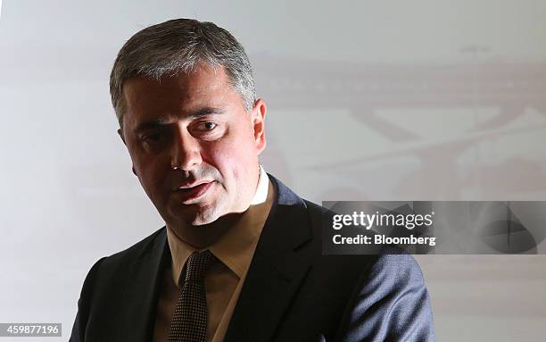 Stewart Wingate, chief executive officer of London Gatwick airport, speaks during a news conference in Crawley, U.K., on Wednesday, Dec. 3, 2014....