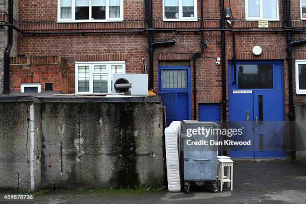 General view of the New Era housing estate in East London on December 2, 2014 in London, England. On Monday many of the residents marched in central...