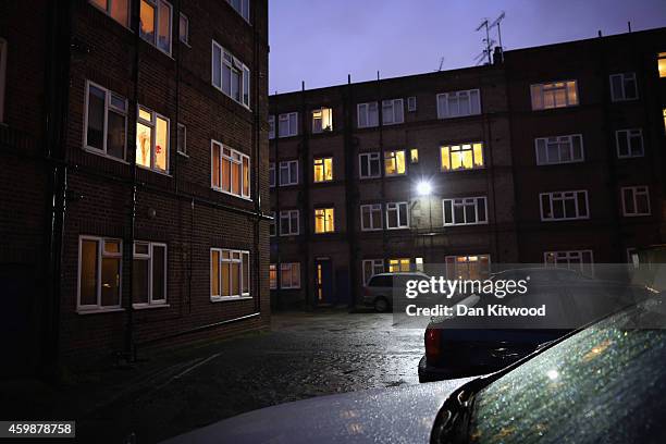 General view of the New Era housing estate in East London on December 2, 2014 in London, England. On Monday many of the residents marched in central...