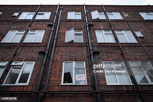 General view of the New Era housing estate in East London on December 2, 2014 in London, England. On Monday many of the residents marched in central...