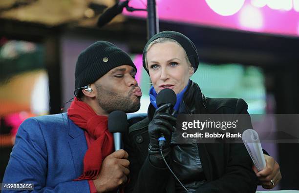 Anthony Anderson and Jane Lynch attends New Year's Eve 2014 in Times Square on December 31, 2013 in New York City.