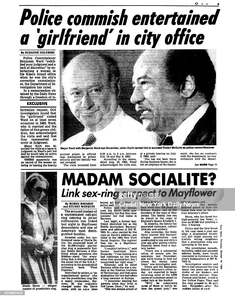 Daily News page - Police commish entertained a 'girlfriend' in city office - MADAM SOCIALITE?