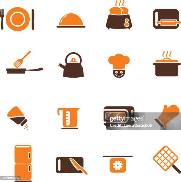 cooking icons color harmony - cookbook icons stock illustrations