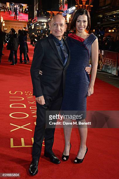 Sir Ben Kingsley and wife Daniela Lavender attend the World Premiere of "Exodus: Gods and Kings" at Odeon Leicester Square on December 3, 2014 in...