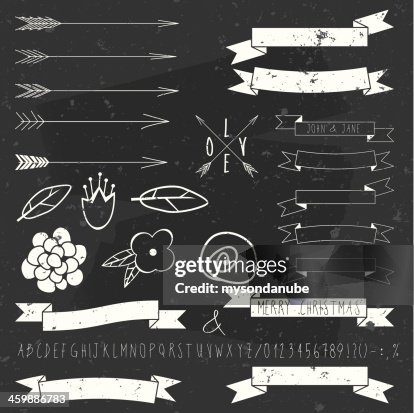 Vector design elements on blackboard Vector design elements on blackboard