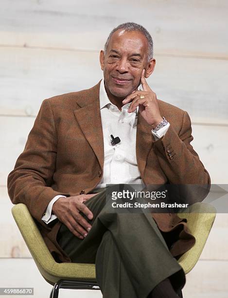 Microsoft Chairman of the Board John Thompson smiles during the question and answer session of Microsoft Shareholders Meeting December 3, 2014 in...