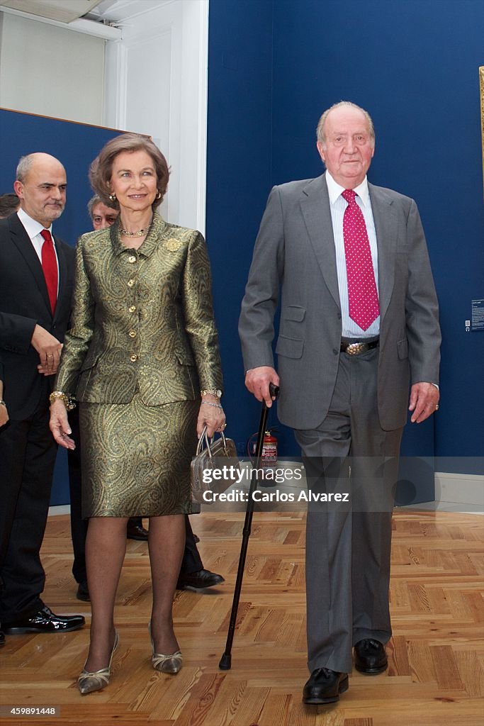 King Juan Carlos and Queen Sofia Inaugurate a Painting Exhibition in Madrid