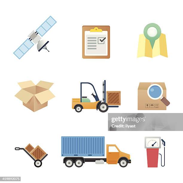 logistics icons - freight elevators stock illustrations
