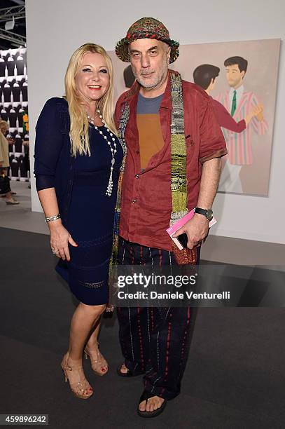 Ron Arad and Lady Monika Bacardi attend Art Basel Miami Beach 2014 - VIP Preview at the Miami Beach Convention Center on December 3, 2014 in Miami...