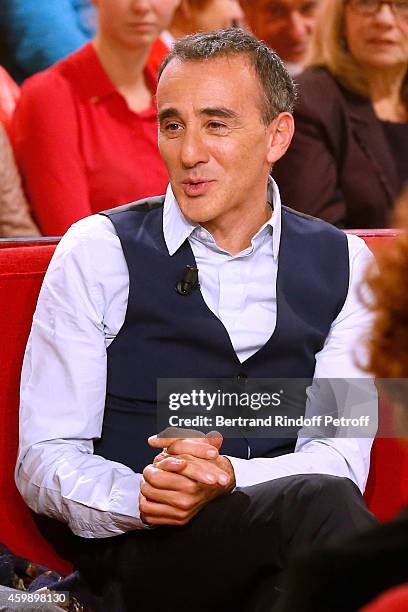 Humorist Elie Semoun presents his show 'A partager' at 'La nouvelle Eve' during the 'Vivement Dimanche' French TV Show special Album 'La bande a...