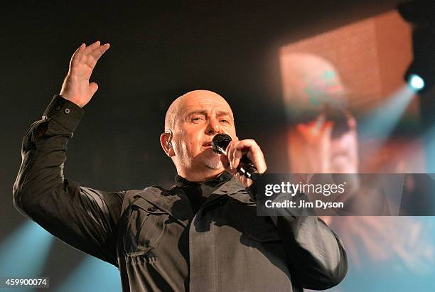 Peter Gabriel performs live on stage at Wembley Arena during his Back to Front tour on December 3, 2014 in London, United Kingdom