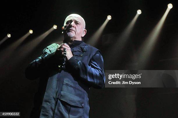Peter Gabriel performs live on stage at Wembley Arena during his Back to Front tour on December 3, 2014 in London, United Kingdom