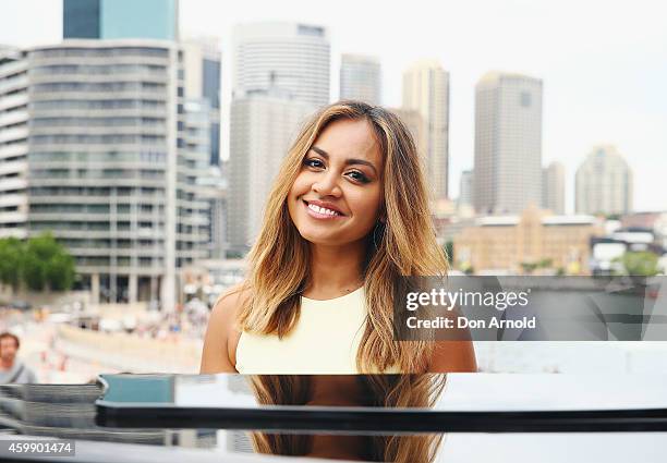 Jessica Mauboy poses at the launch of the Australia Day concerts ticket ballot at Sydney Opera House on December 4, 2014 in Sydney, Australia.