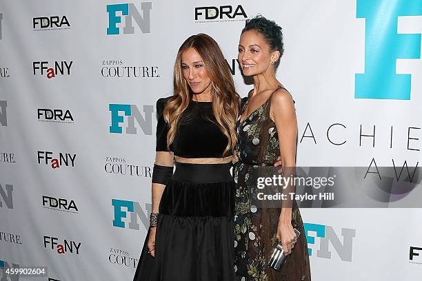 Sarah Jessica Parker and Nicole Richie attend the 2014 Fashion Footwear Association Of New York Awards at IAC Building on December 3, 2014 in New...