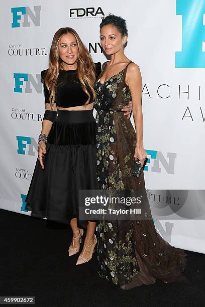 Sarah Jessica Parker and Nicole Richie attend the 2014 Fashion Footwear Association Of New York Awards at IAC Building on December 3, 2014 in New...
