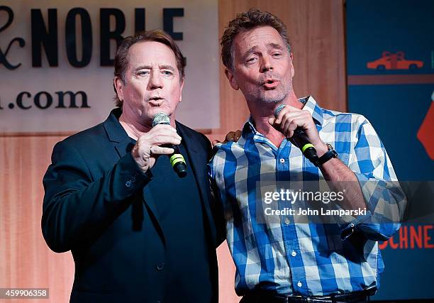 Tom Wopat and John Schneiderperform at the signing of their cd "Home For Christmas" at Barnes & Noble, 86th & Lexington on December 3, 2014 in New...