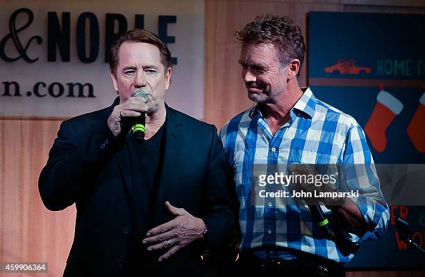 Tom Wopat and John Schneiderperform at the signing of their cd "Home For Christmas" at Barnes & Noble, 86th & Lexington on December 3, 2014 in New...
