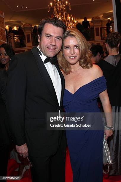 Cosima von Borsody and her husband Bernhard Hock during the Audi Generation Award 2014 at Hotel Bayerischer Hof on December 3, 2014 in Munich,...