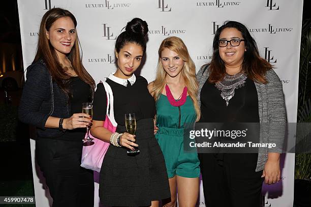 Chantel Hernandez, Jennifer Milian, Janine Rivero, and Karina Gonzalez attends Luxury Living Showroom Art Basel Miami Beach Event on December 3, 2014...