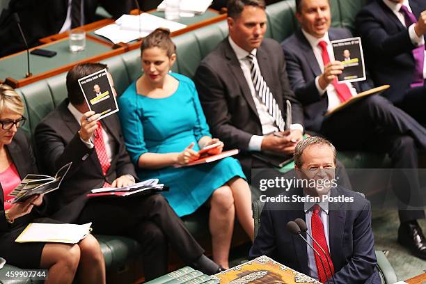 Opposition Leader Bill Shorten during House of Representatives question time at Parliament House on December 4, 2014 in Canberra, Australia. Today is...