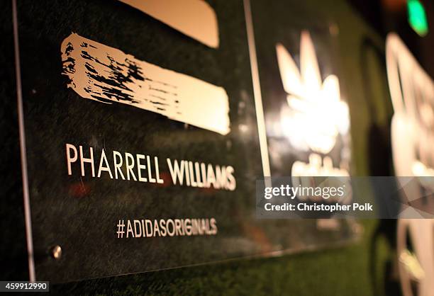 General view of atmosphere is seen during the collaboration celebration of Pharrell Williams and Adidas at Hinoki & The Bird on December 3, 2014 in...