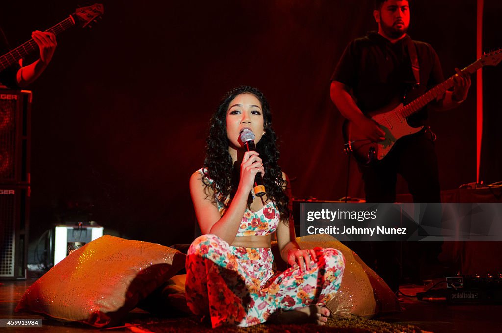 Jhene Aiko performs at Best Buy Theater on December 3, 2014 in New