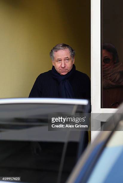 President Jean Todt leaves the Grenoble University Hospital Centre where former German Formula One driver Michael Schumacher is being treated for a...