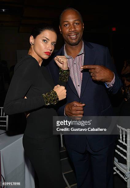 Model Adriana Lima and former boxer Lennox Lewis attend IWC Schaffhausen celebrates ''Timeless Portofino'' Gala Event during Art Basel Miami Beach to...