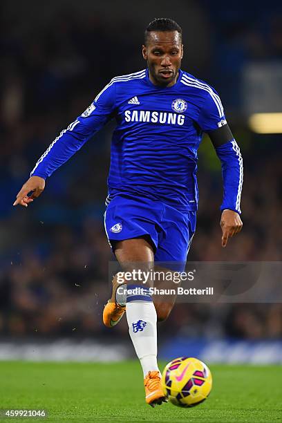 Didier Drogba of Chelsea in action during the Barclays Premier League match between Chelsea and Tottenham Hotspur at Stamford Bridge on December 3,...