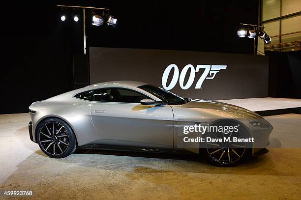 Aston Martin db10 at a photocall with cast and filmmakers to mark the start of production which is due to commence on the 24th Bond Film and announce...