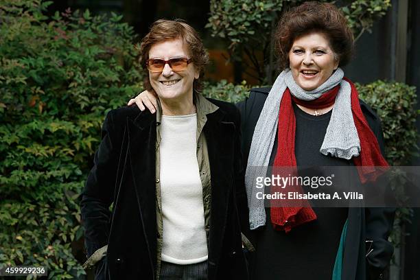 Director Liliana Cavani and producer Claudia Mori attend 'Francesco' TV miniseries photocall at RAI Viale Mazzini on December 4, 2014 in Rome, Italy.
