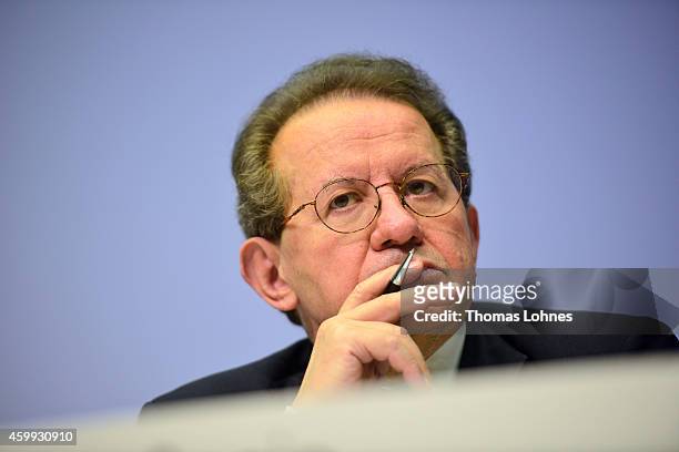Vitor Constancio, vicepresident of the European Central Bank pictured during his first press conference following the monthly ECB board meeting in...