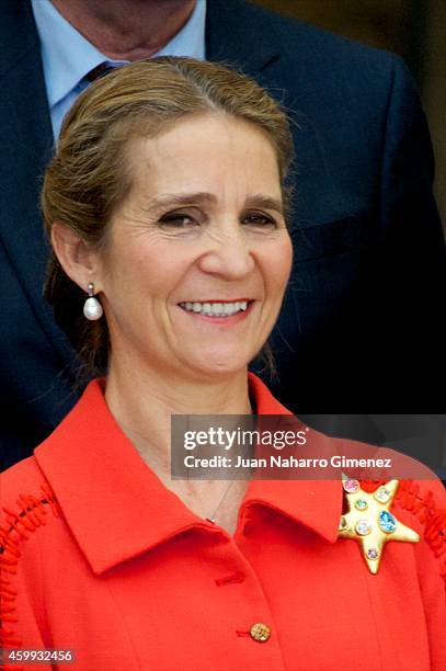Princess Elena attends National Sport Awards 2013 at Royal Palace of El Pardo on December 4, 2014 in Madrid, Spain.