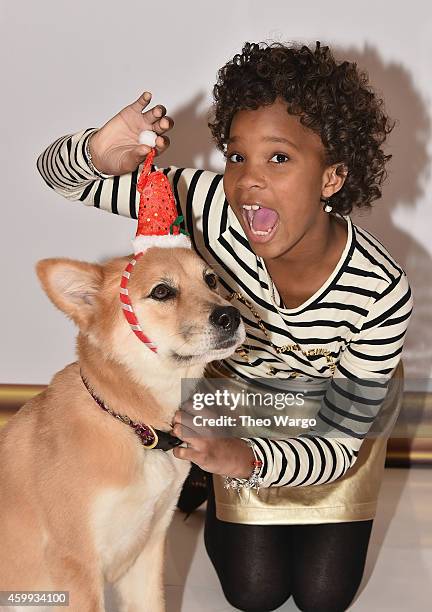 Quvenzhané Wallis attends the "Annie" Cast Photo Call at Crosby Street Hotel on December 4, 2014 in New York City.