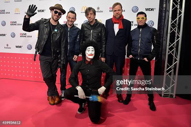 The 'Beatsteaks' attend the 1Live Krone 2014 at Jahrhunderthalle on December 4, 2014 in Bochum, Germany.