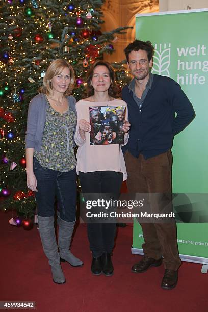 Gesine Cukrowski, Mirjam Knickriem and Oliver Mommsen attend the 'Mein Mali' Book Presentation at Komische Oper on December 4, 2014 in Berlin.