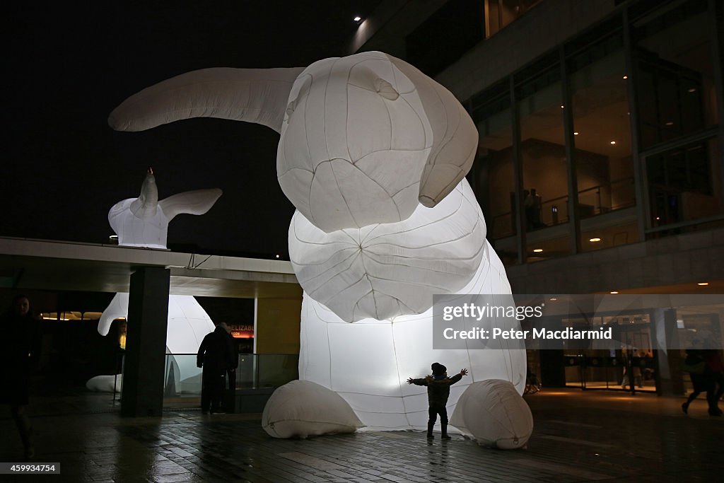 The Southbank Launch Their Winter Festival with Five Giant Illuminated Rabbits