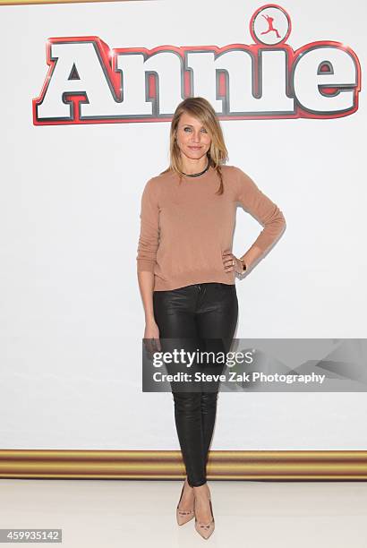 Actor Cameron Diaz attends 'Annie' Cast Photo Call at Crosby Street Hotel on December 4, 2014 in New York City.